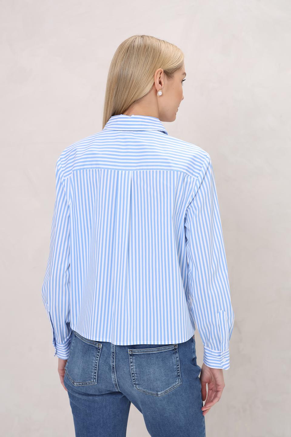 Рубашка Oui в полоску голубую