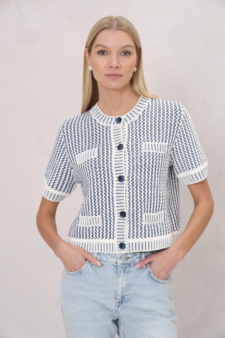 Жакет Oui с узором в полоску