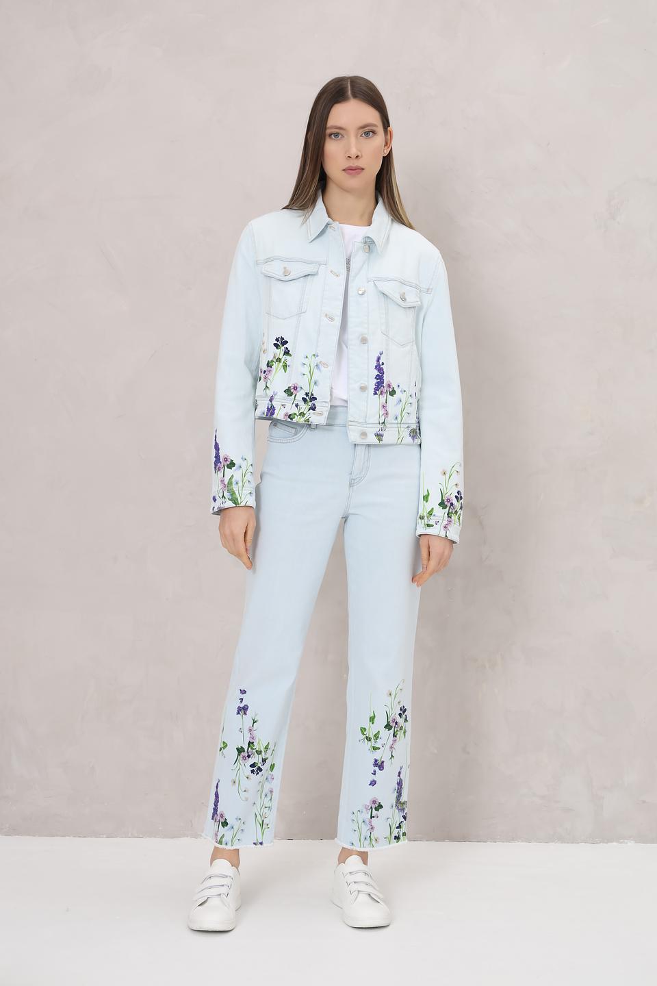 Жакет Marc Cain с вышивкой голубой