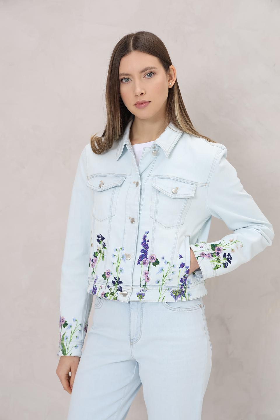 Жакет Marc Cain с вышивкой голубой