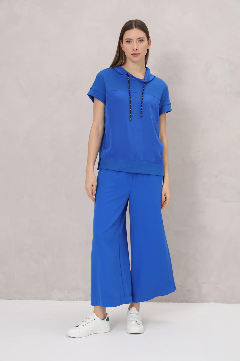 Футболка Marc Cain с капюшоном синяя