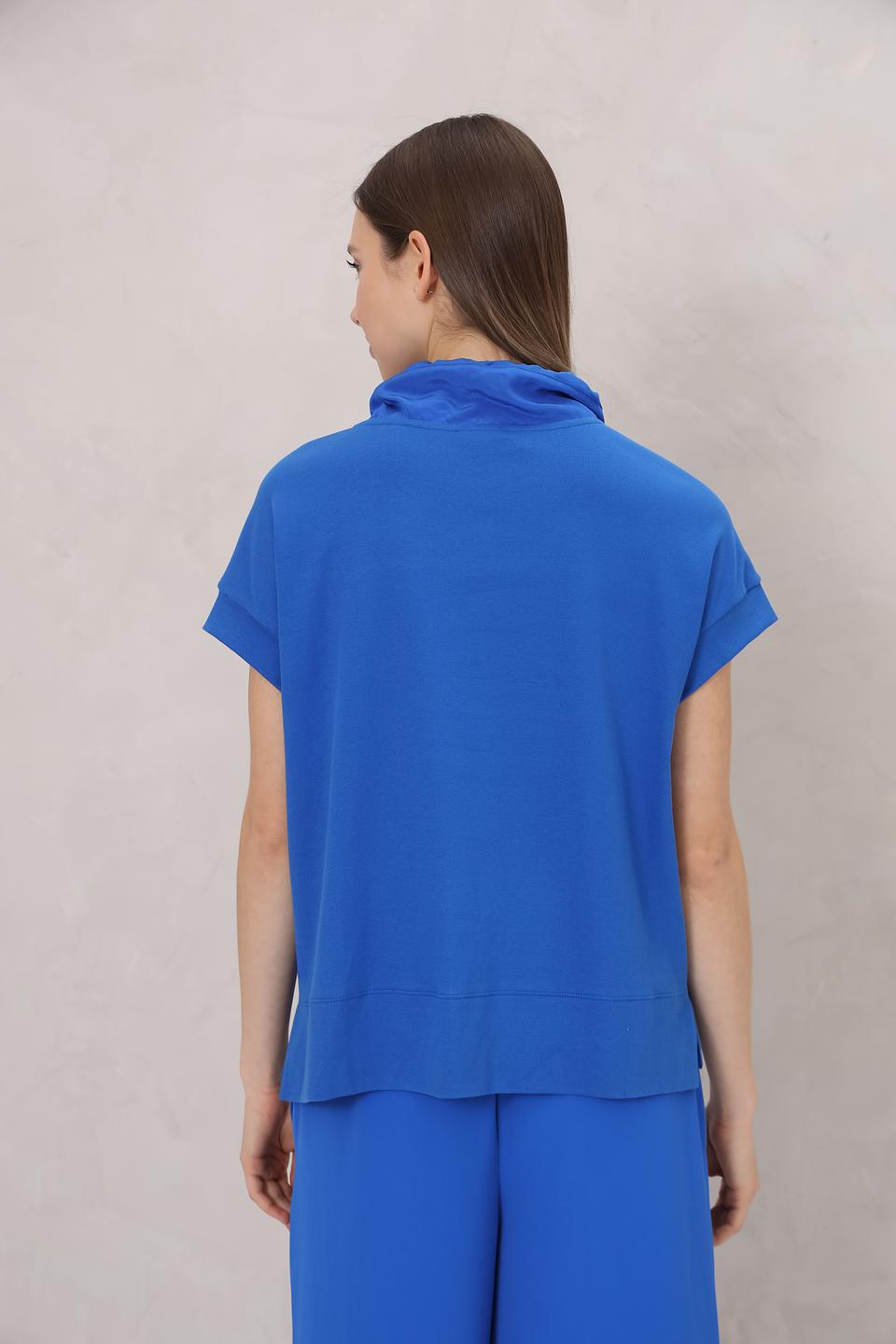 Футболка Marc Cain с капюшоном синяя