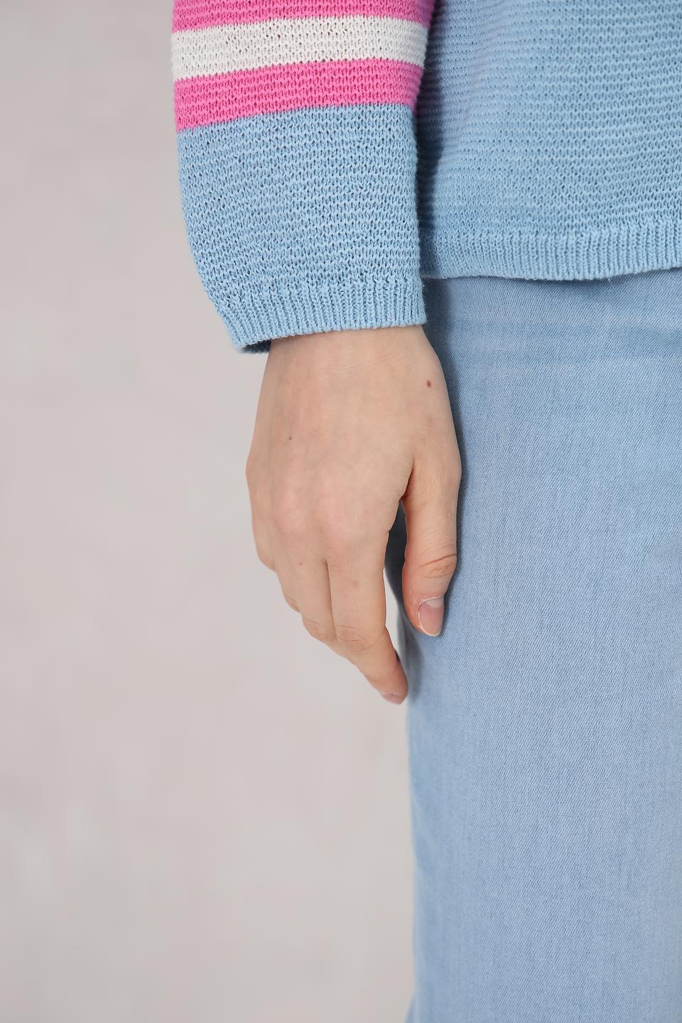 Пуловер Lecomte с полосками голубой