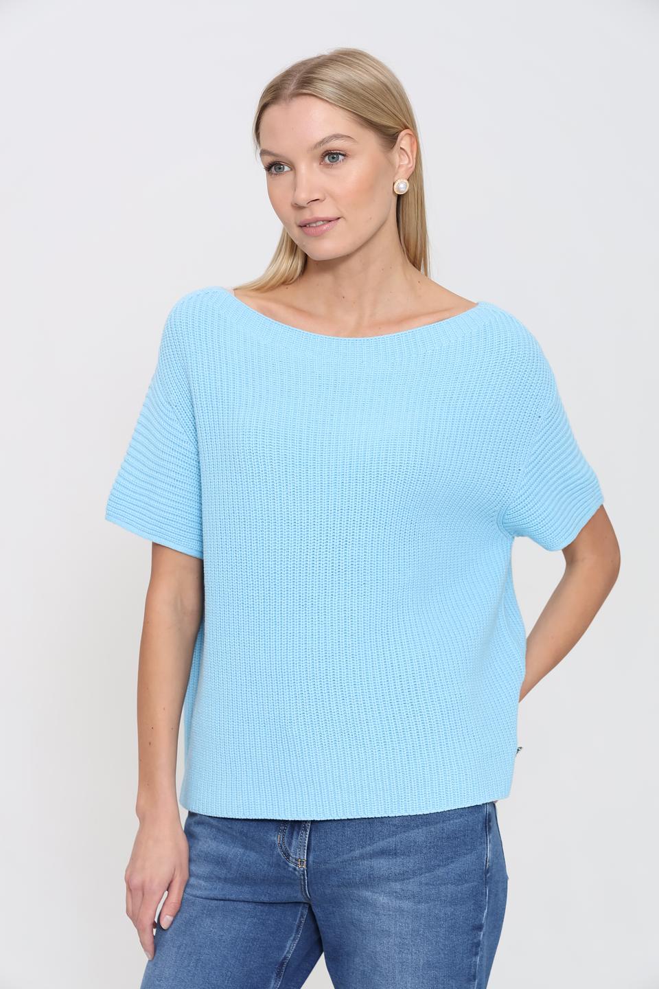 Пуловер Pezzo голубой с коротким рукавом