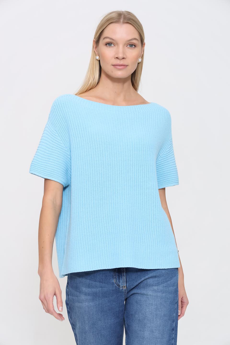 Пуловер Pezzo голубой с коротким рукавом