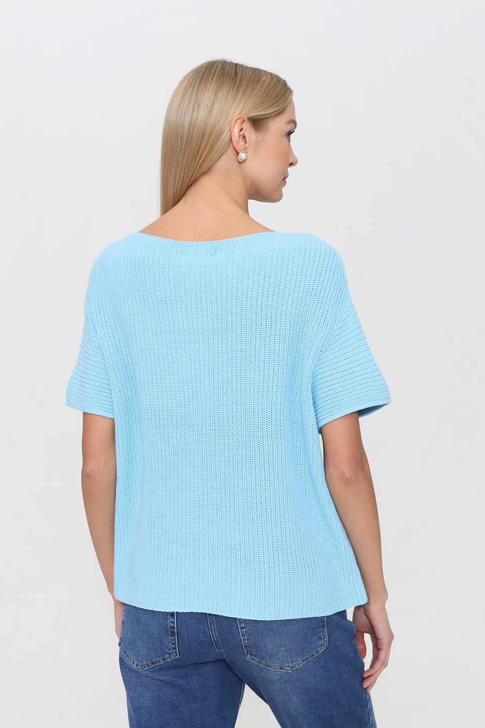 Пуловер Pezzo голубой с коротким рукавом