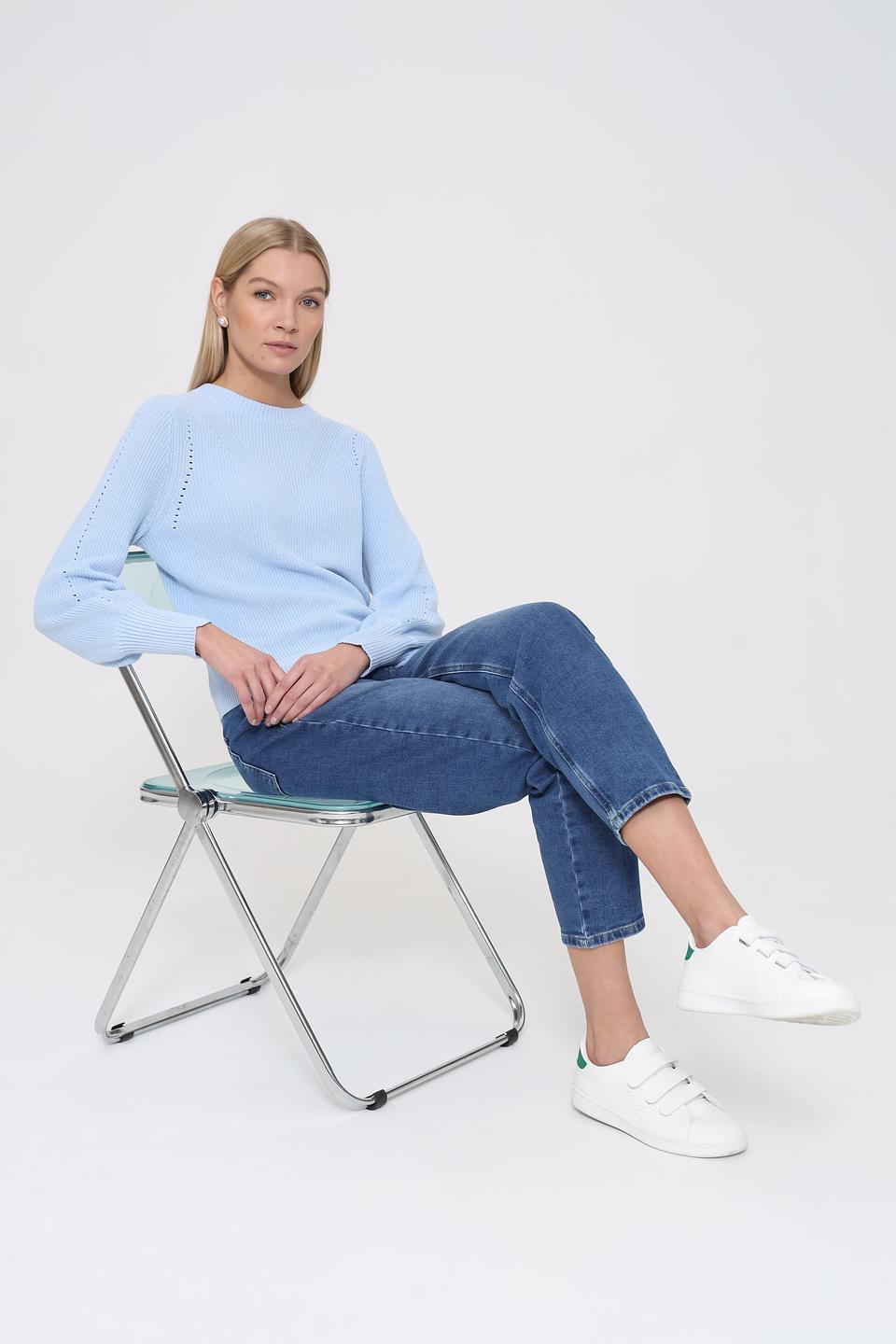 Пуловер Pezzo голубой с узором