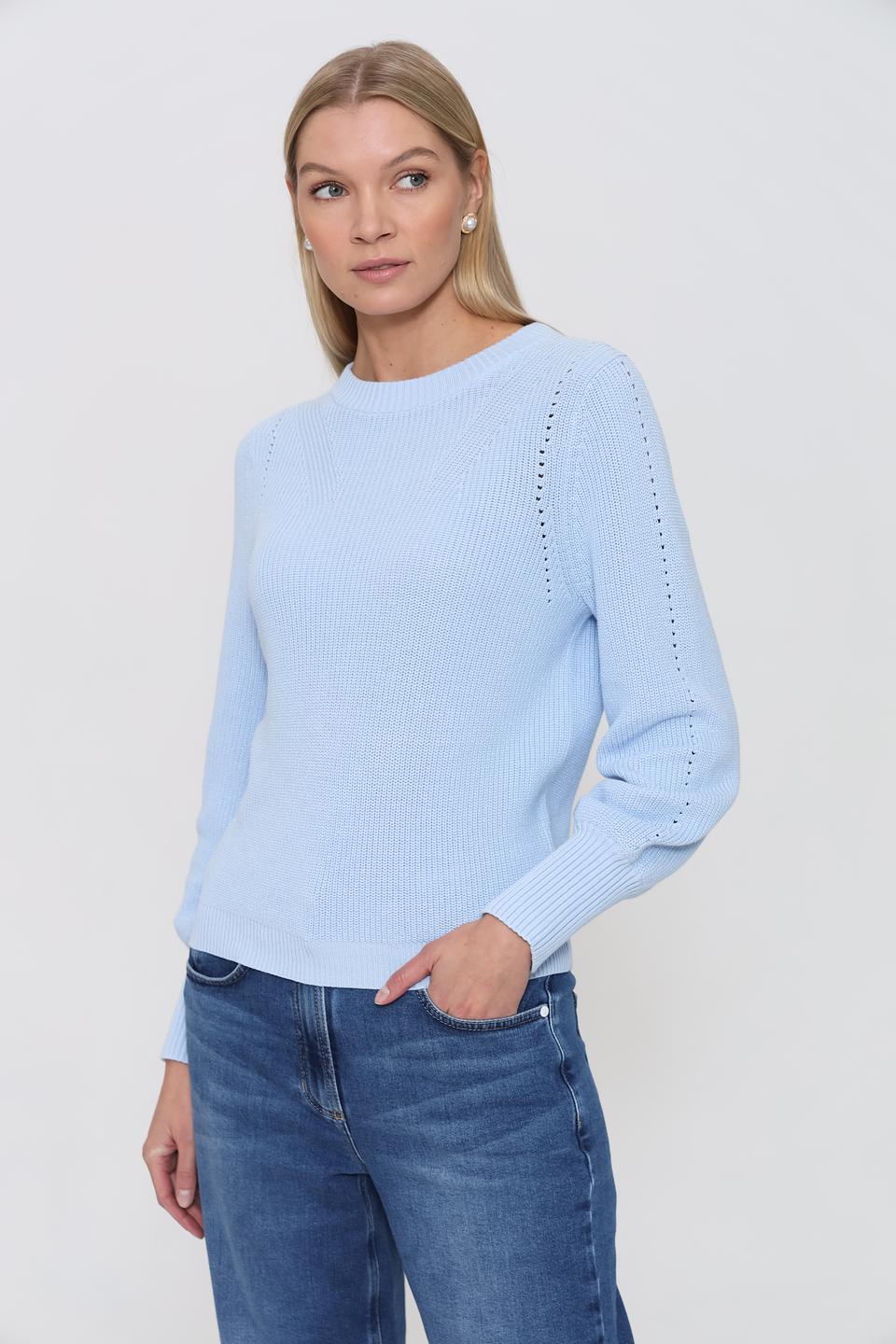 Пуловер Pezzo голубой с узором