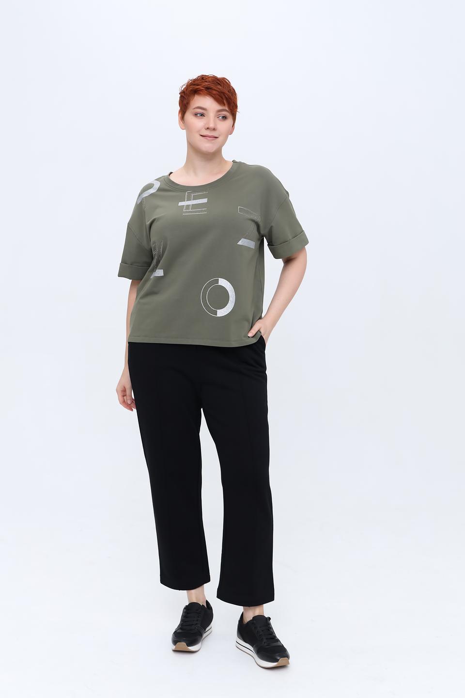 Футболка Pezzo хаки с принтом