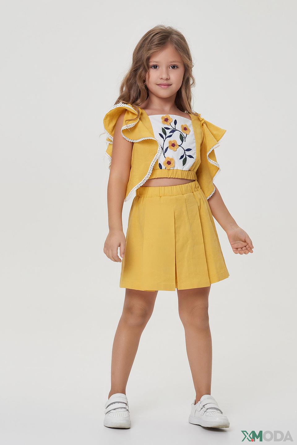 Блуза Choupette дев. с вышивкой жёлтая
