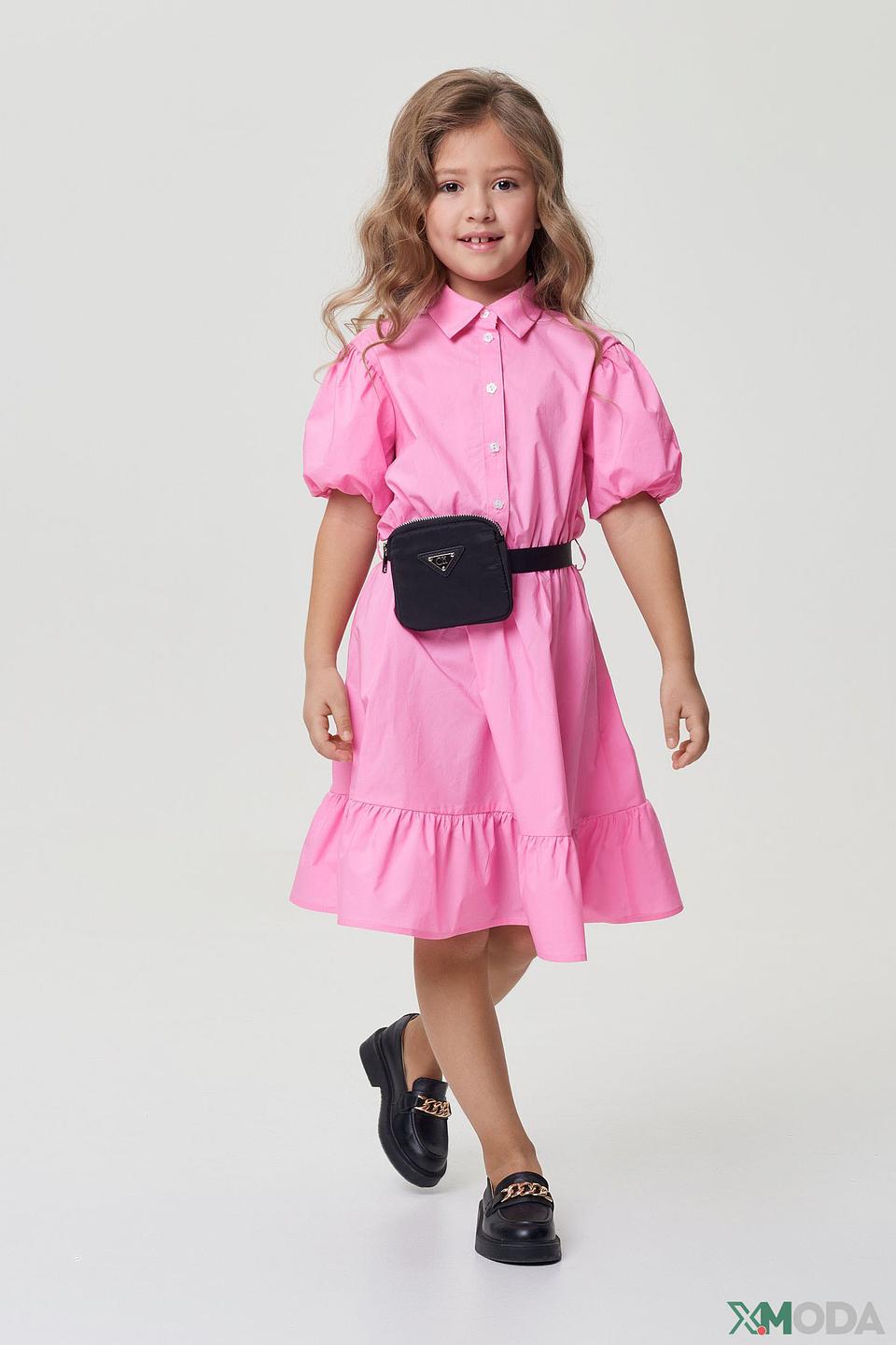 Платье Choupette розовое с поясом