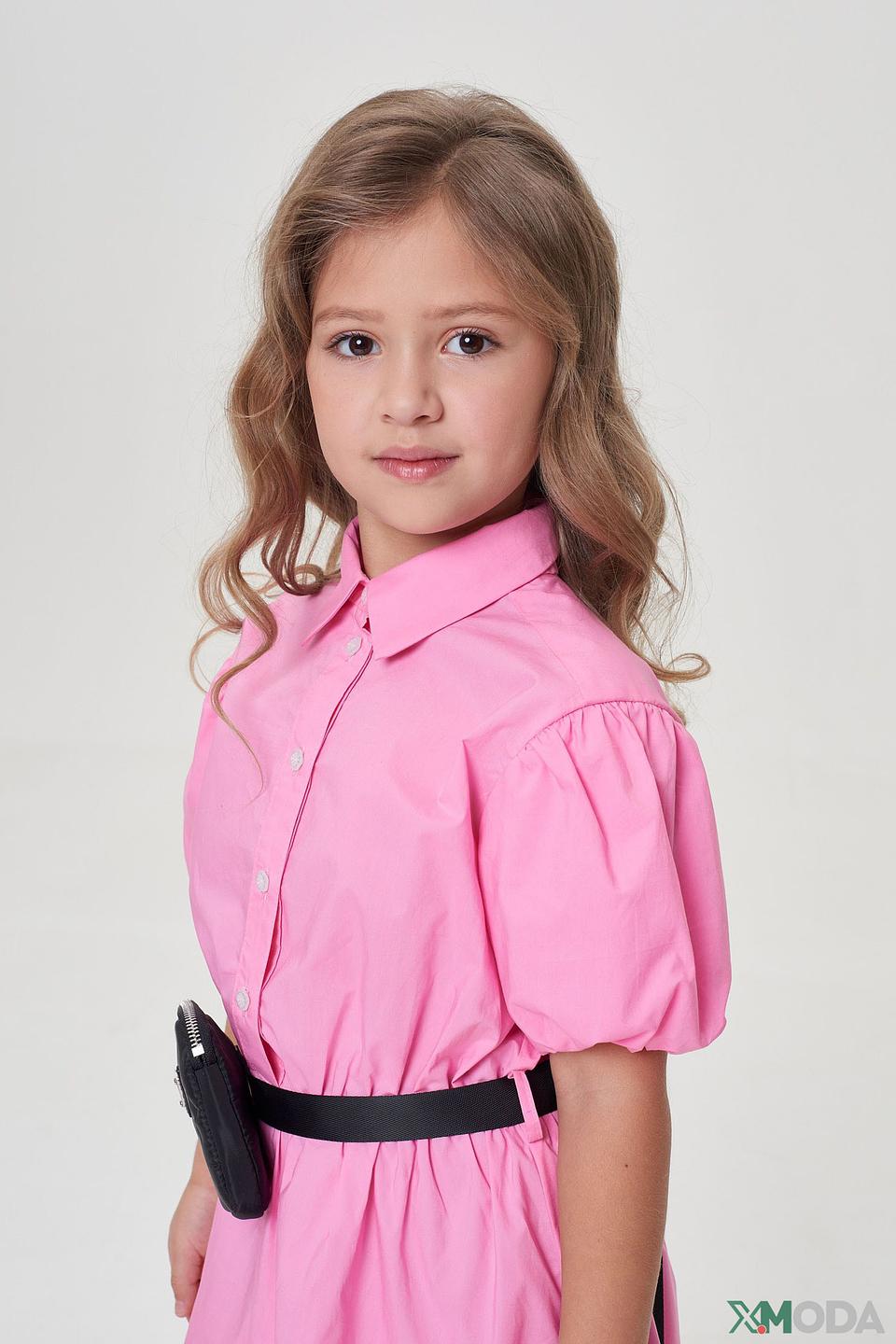 Платье Choupette розовое с поясом