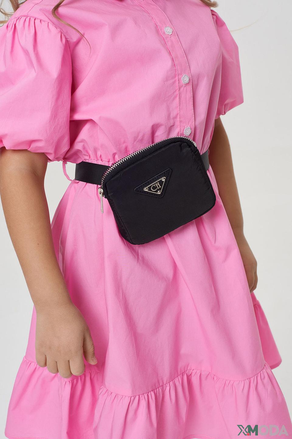 Платье Choupette розовое с поясом