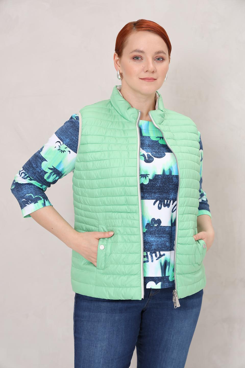 Жилет Lebek стеганый лайм