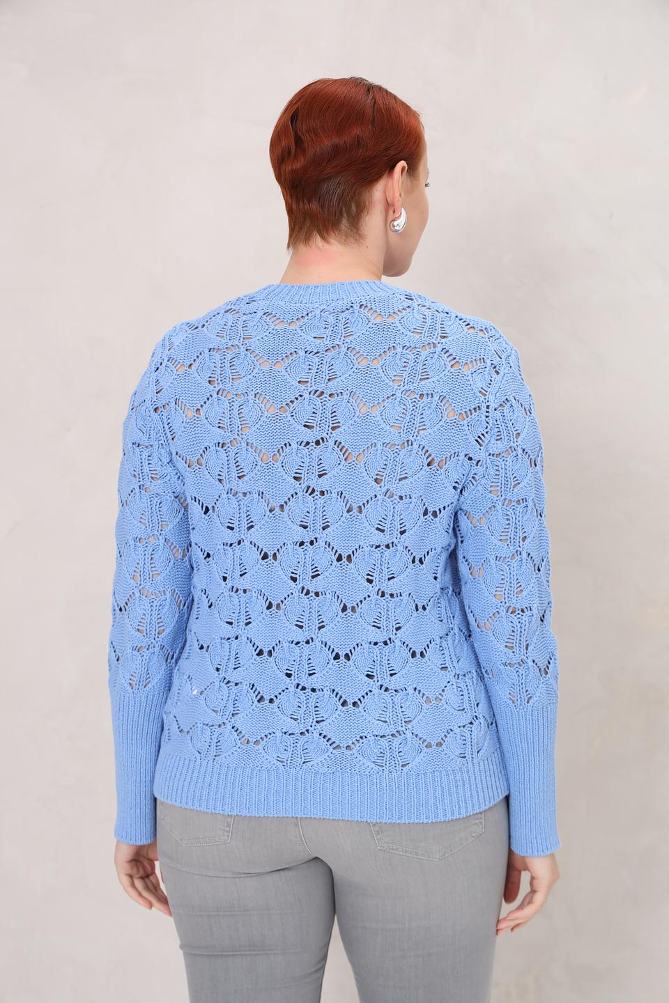 Пуловер Gerry Weber голубой ажурный