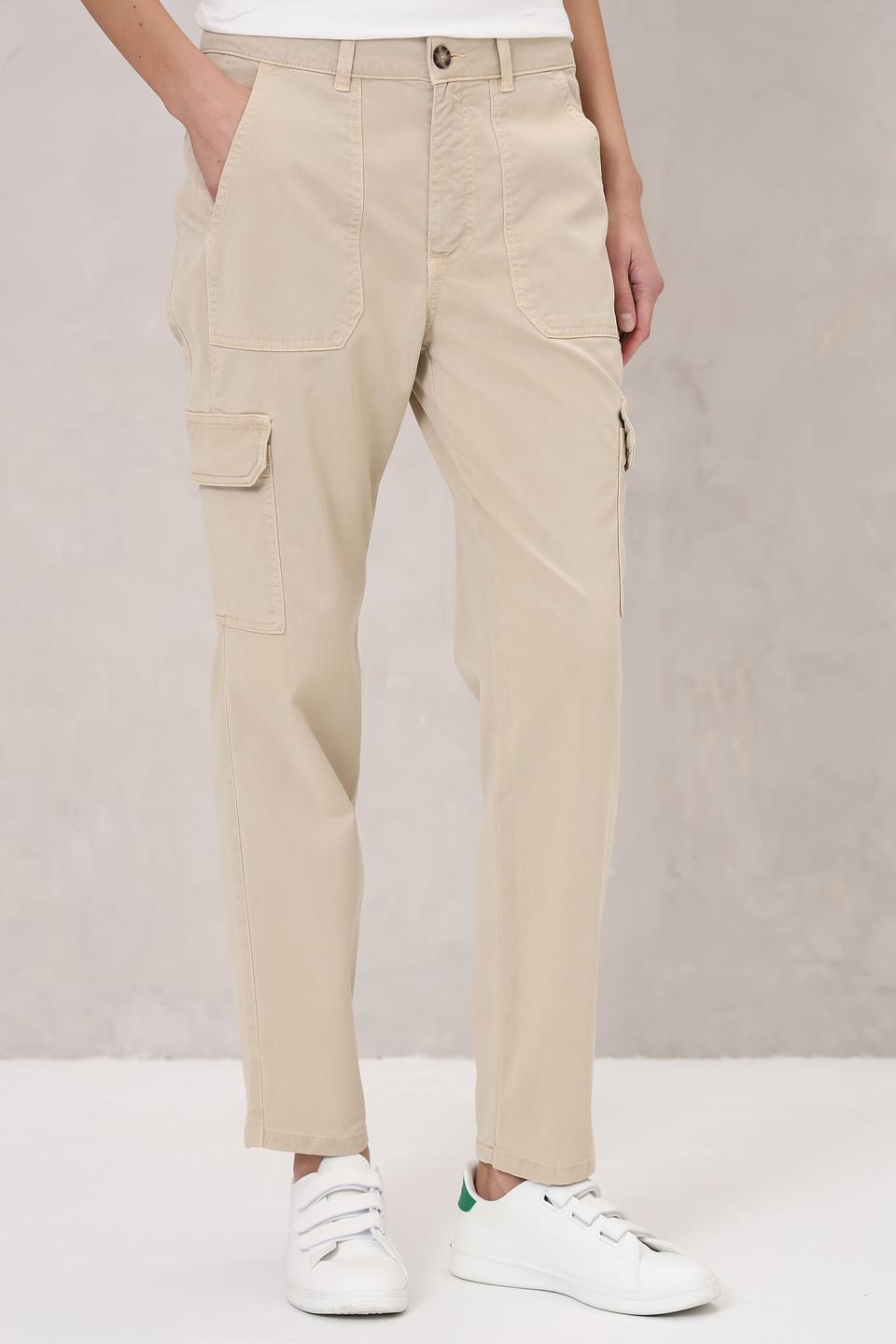 Брюки карго Oui бежевые