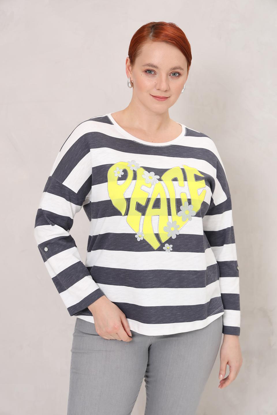 Лонгслив Via Appia в полоску с принтом