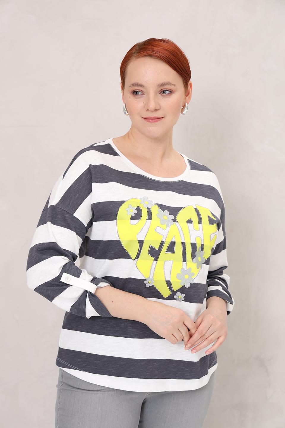 Лонгслив Via Appia в полоску с принтом