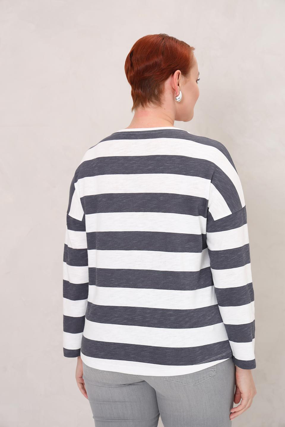 Лонгслив Via Appia в полоску с принтом