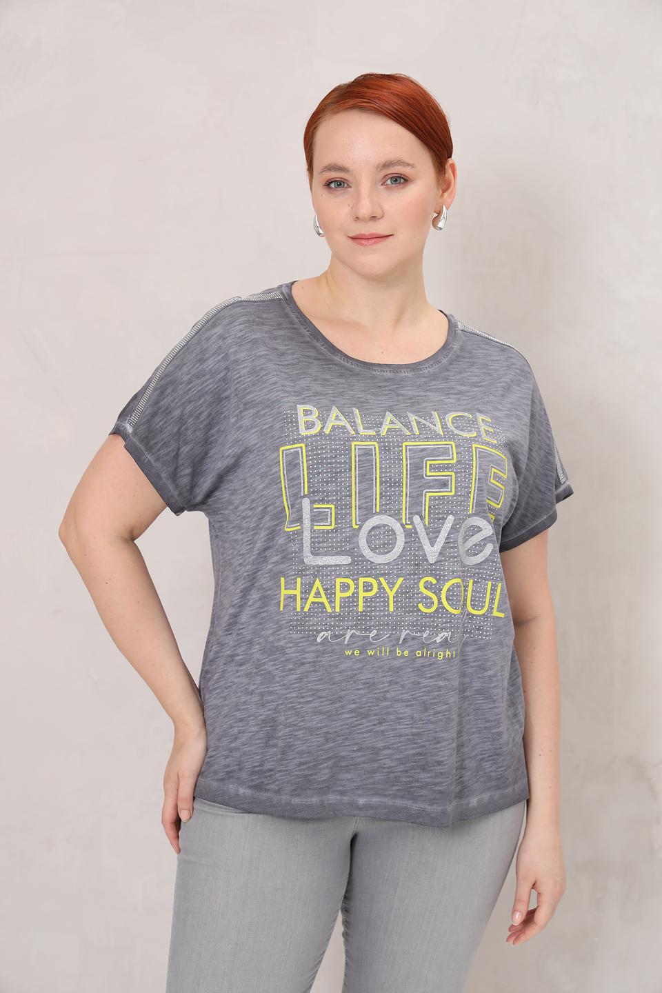 Футболка Via Appia с принтом серый