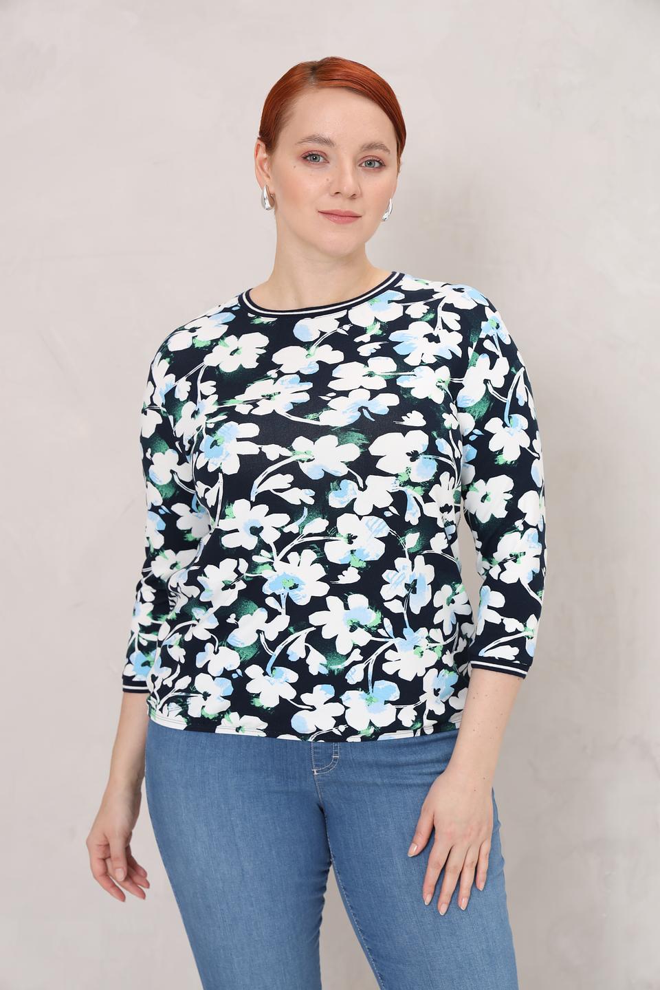 Пуловер Rabe collection с цветочным принтом