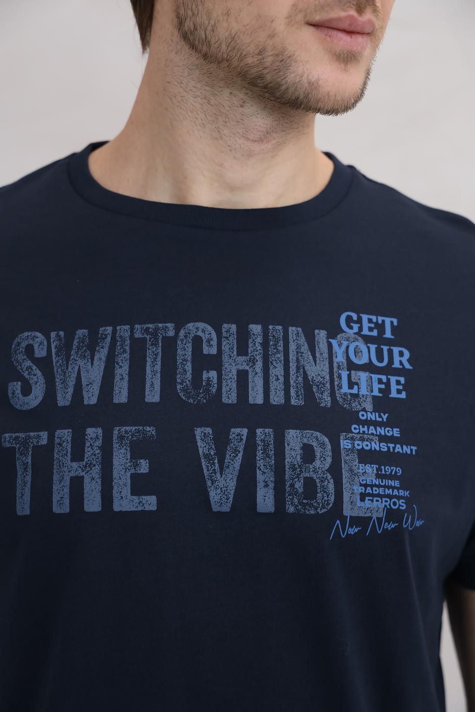 Футболка Lerros с принтом темно-синяя