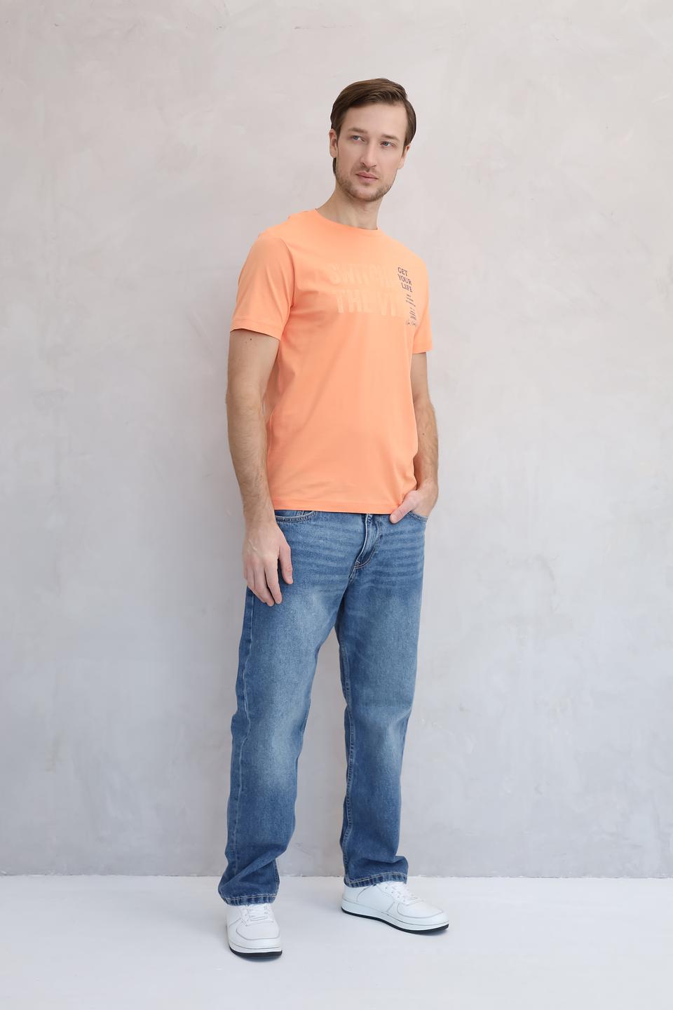 Футболка Lerros персиковая с принтом