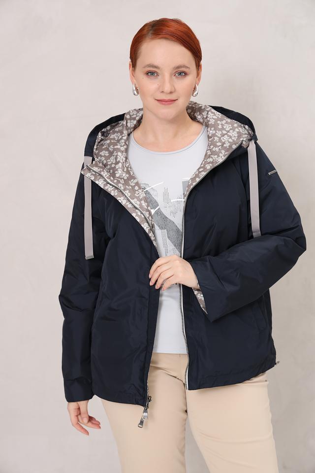 Куртка Baronia женская тёмно-синяя с цветочным принтом