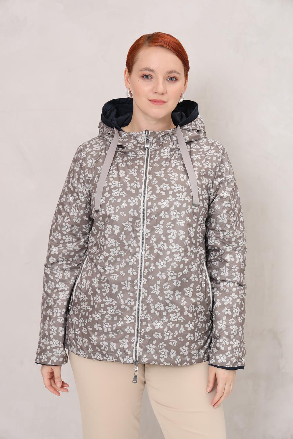 Куртка Baronia женская тёмно-синяя с цветочным принтом