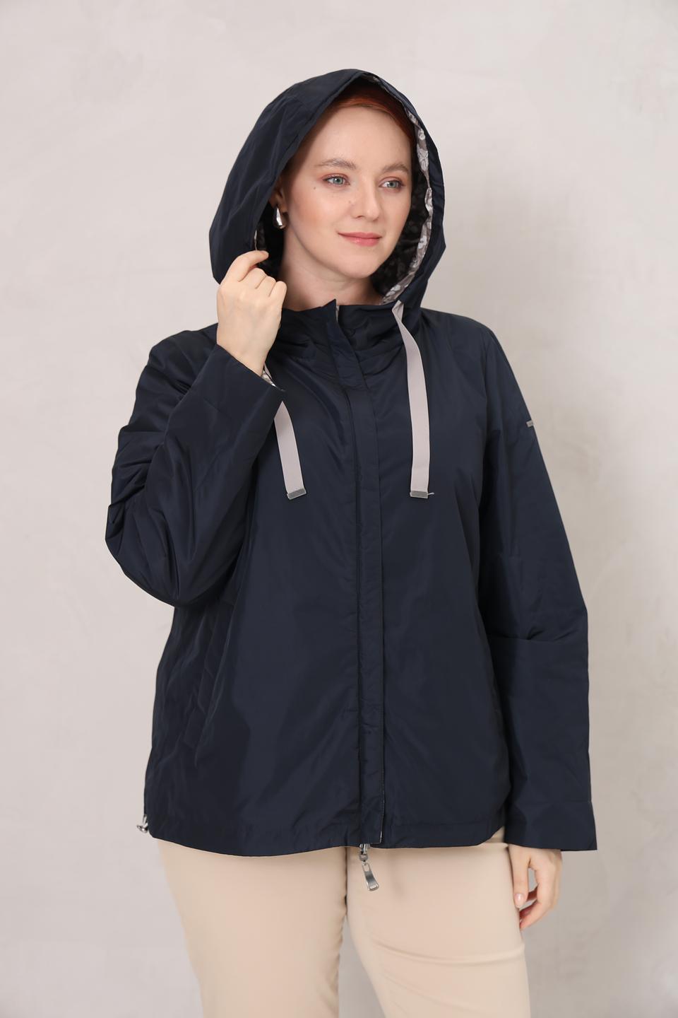 Куртка Baronia женская тёмно-синяя с цветочным принтом