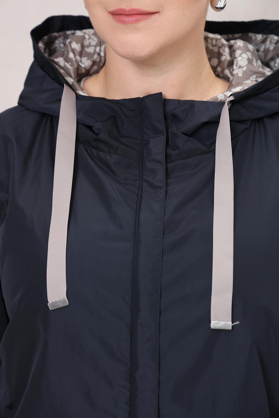 Куртка Baronia женская тёмно-синяя с цветочным принтом