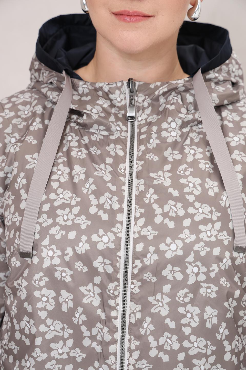 Куртка Baronia женская тёмно-синяя с цветочным принтом