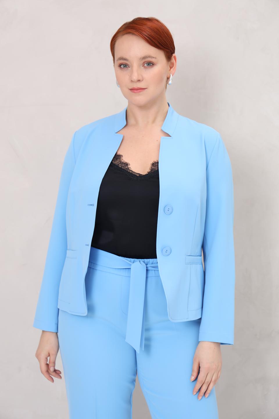 Жакет Frank Walder голубой приталенный