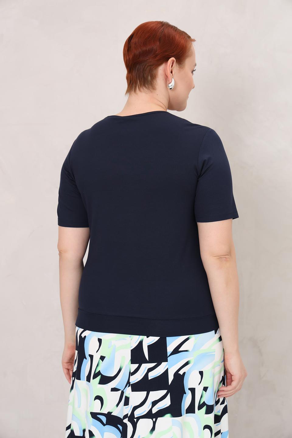 Блуза Frank Walder с драпировкой темно-синяя