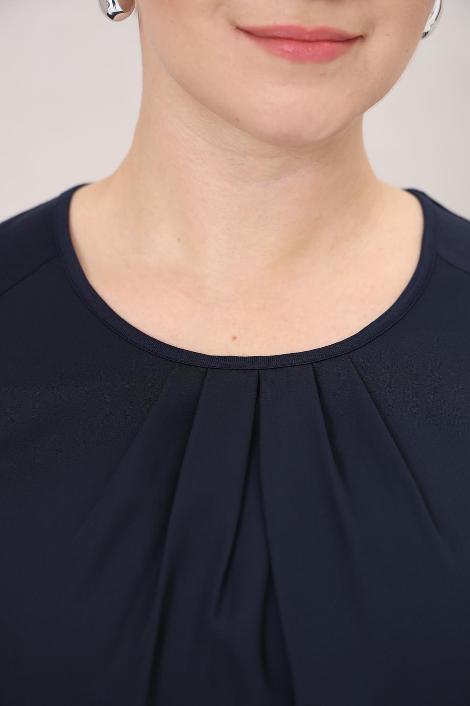 Блуза Frank Walder с драпировкой темно-синяя