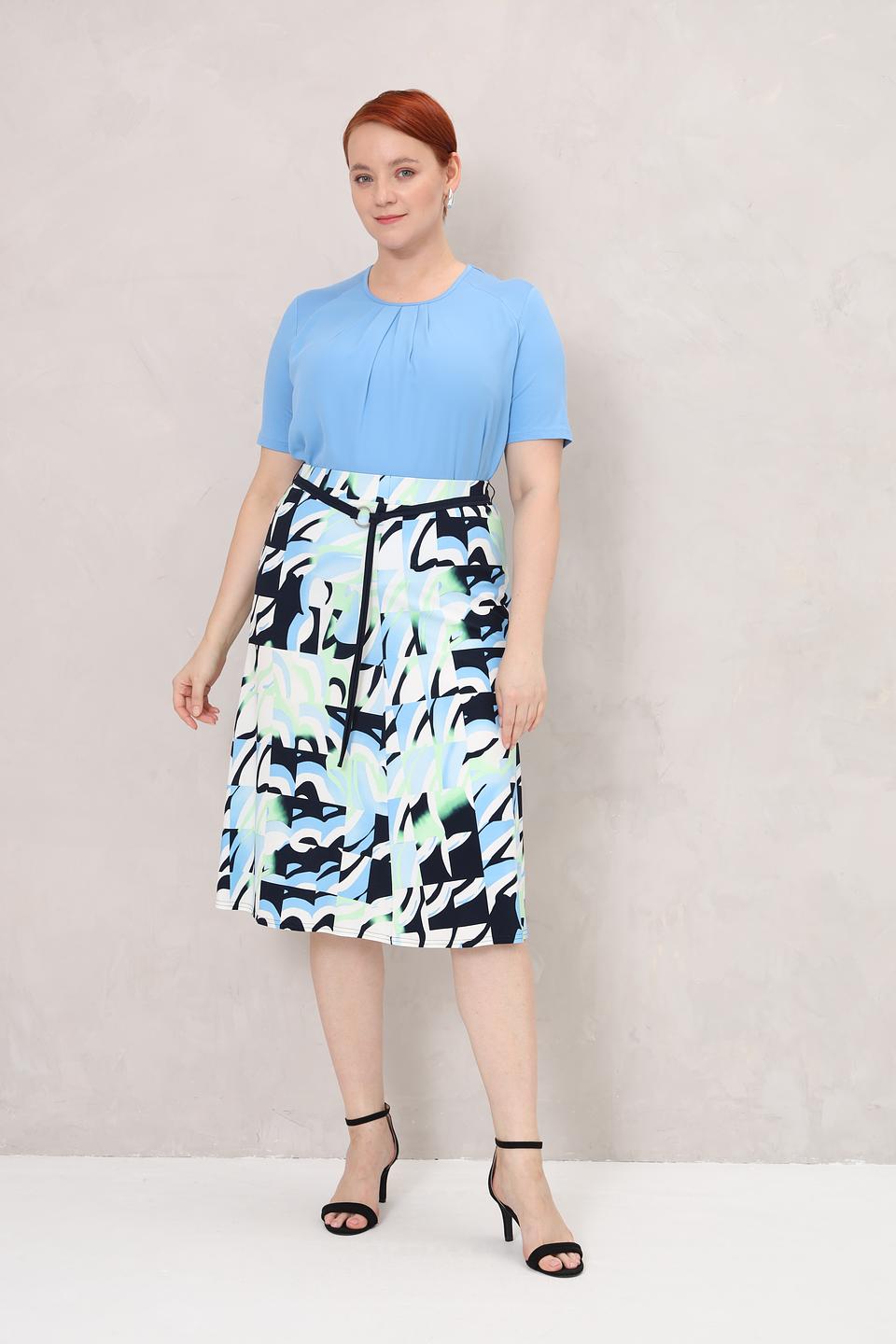 Блуза Frank Walder голубая с драпировкой