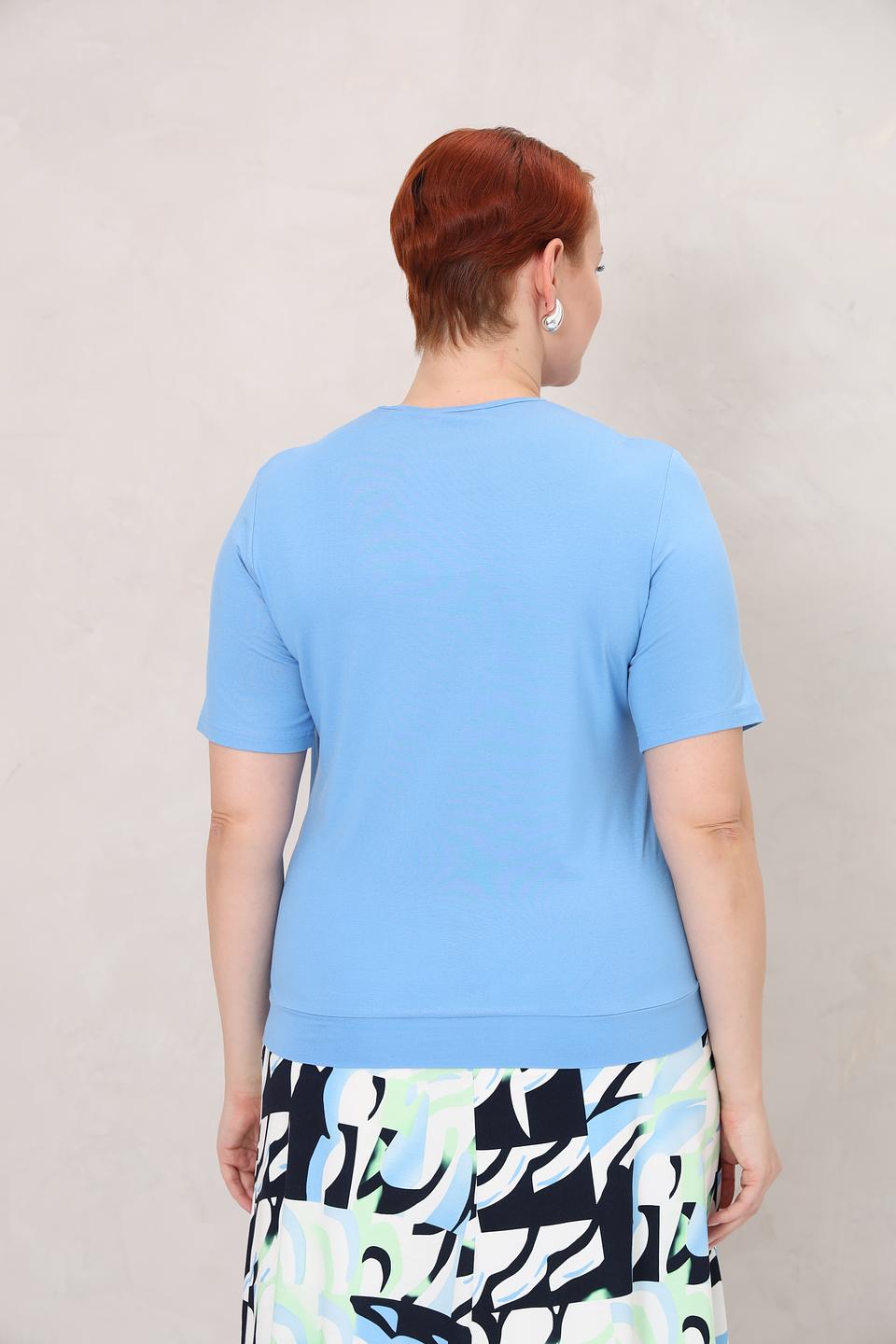 Блуза Frank Walder голубая с драпировкой