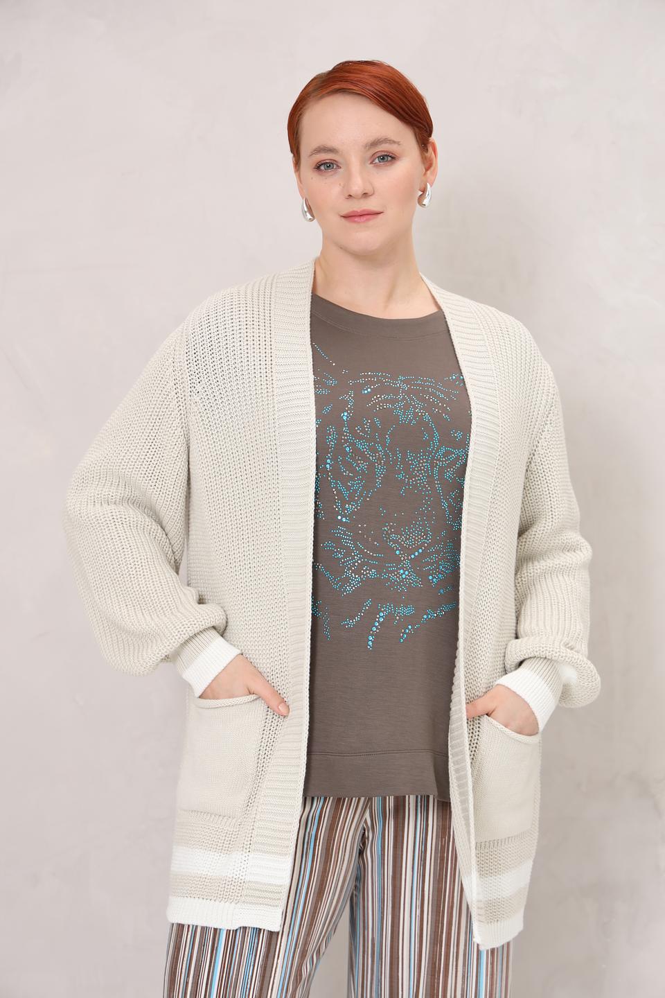 Жакет Frapp вязаный бежевый