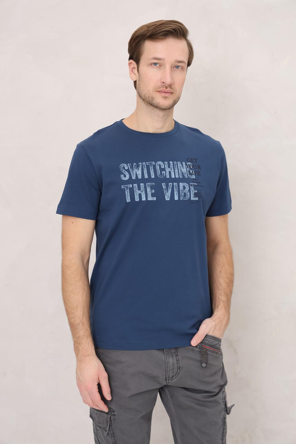 Футболка Lerros с принтом синяя