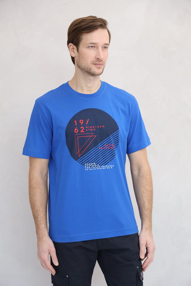 Футболка Tom Tailor синяя с принтом