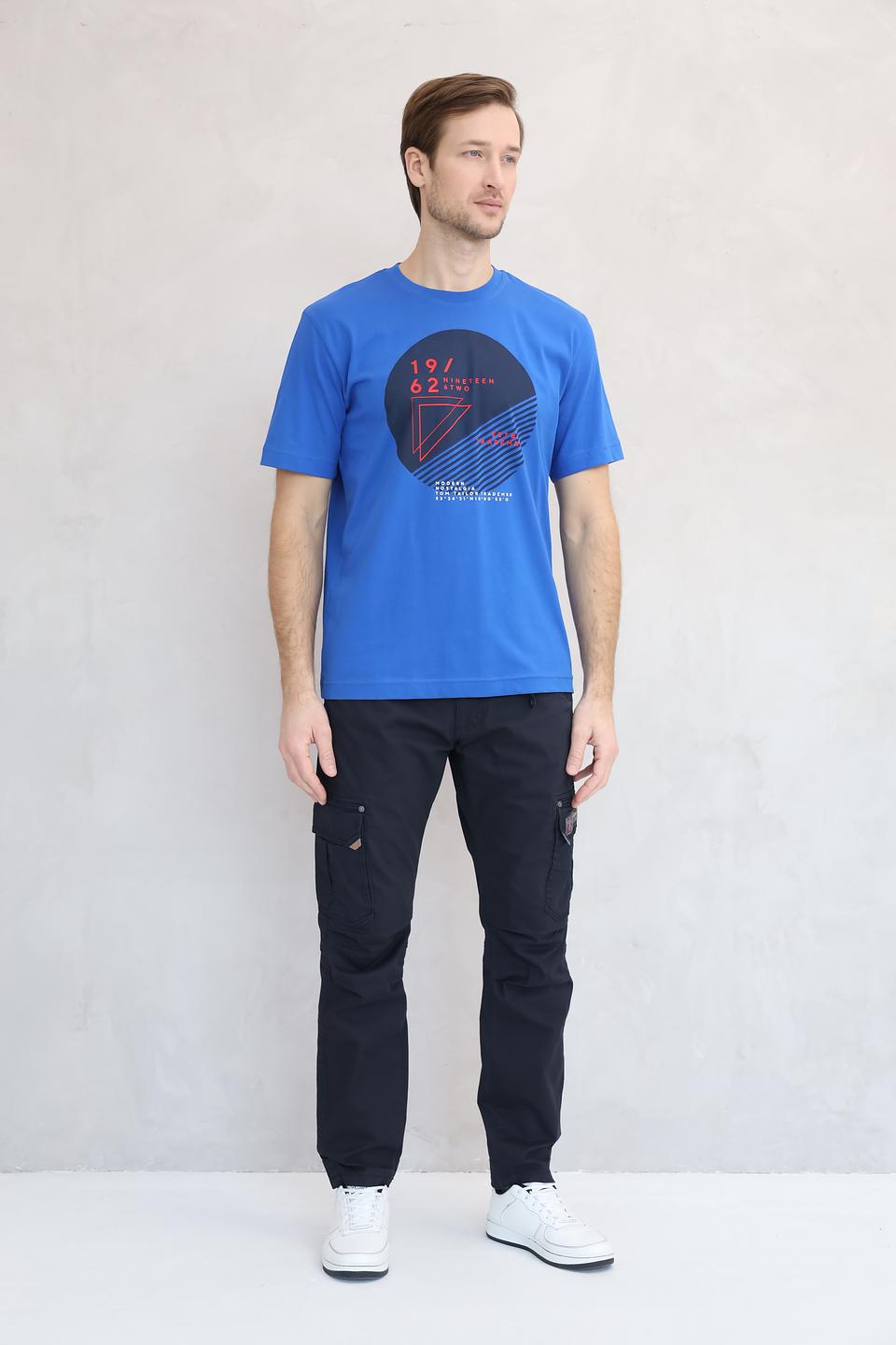 Футболка Tom Tailor синяя с принтом