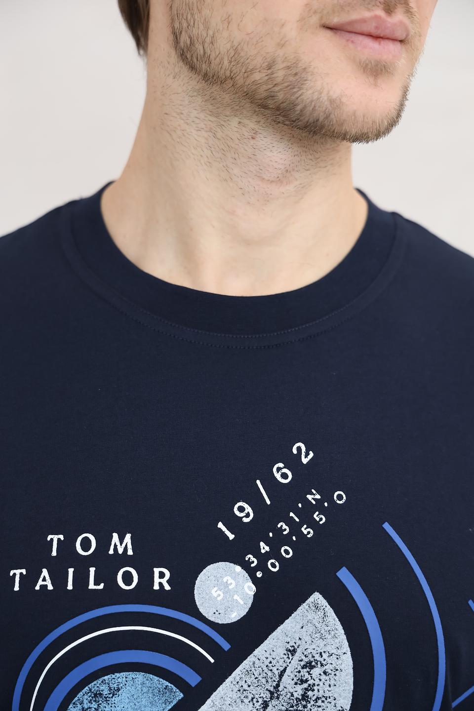 Футболка Tom Tailor с принтом синяя