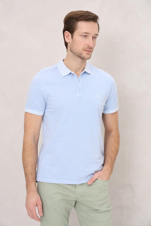 Поло Time Zone голубое