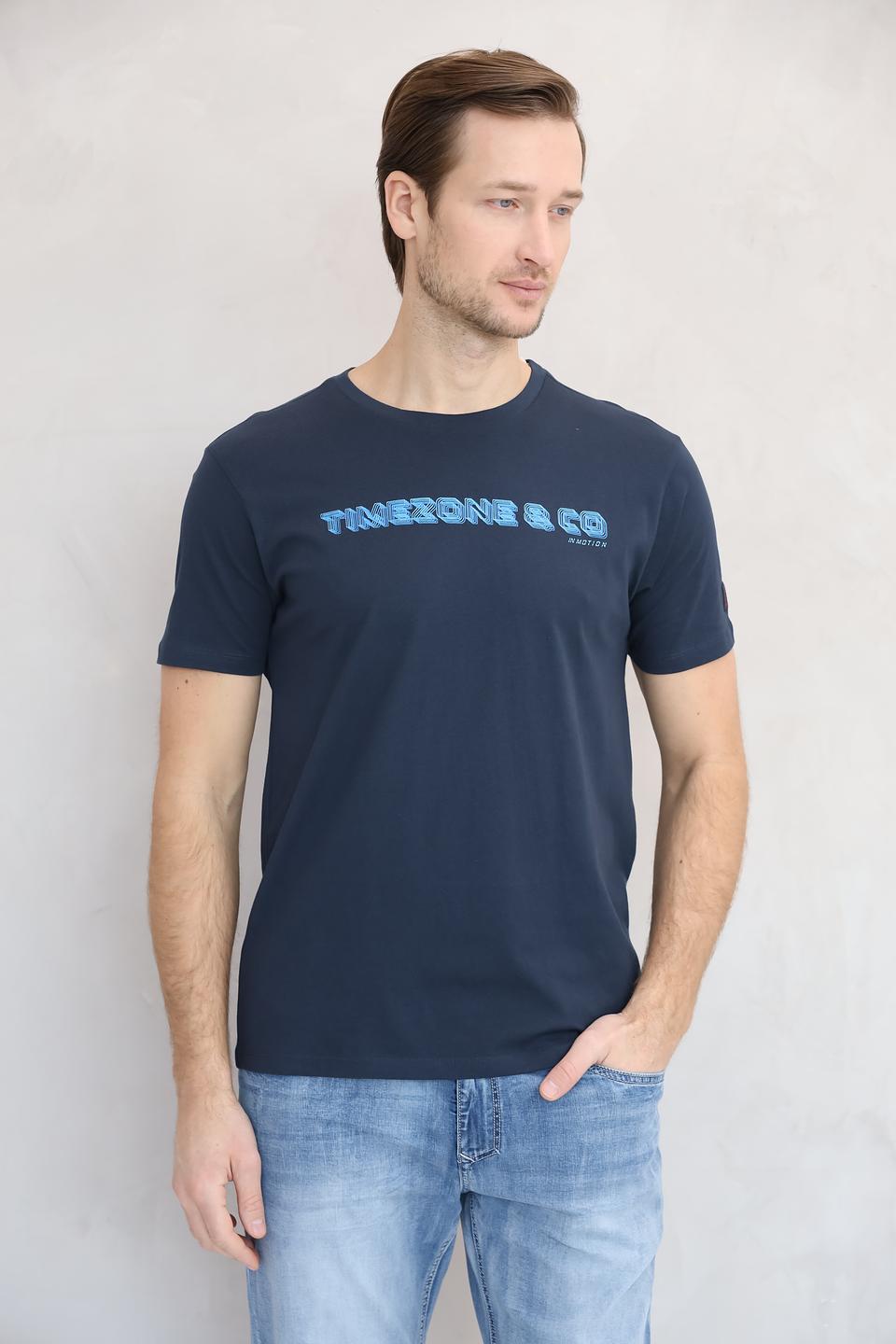 Футболка Time Zone с логотипом синяя