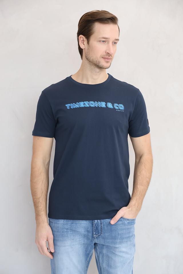 Футболка Time Zone с логотипом синяя