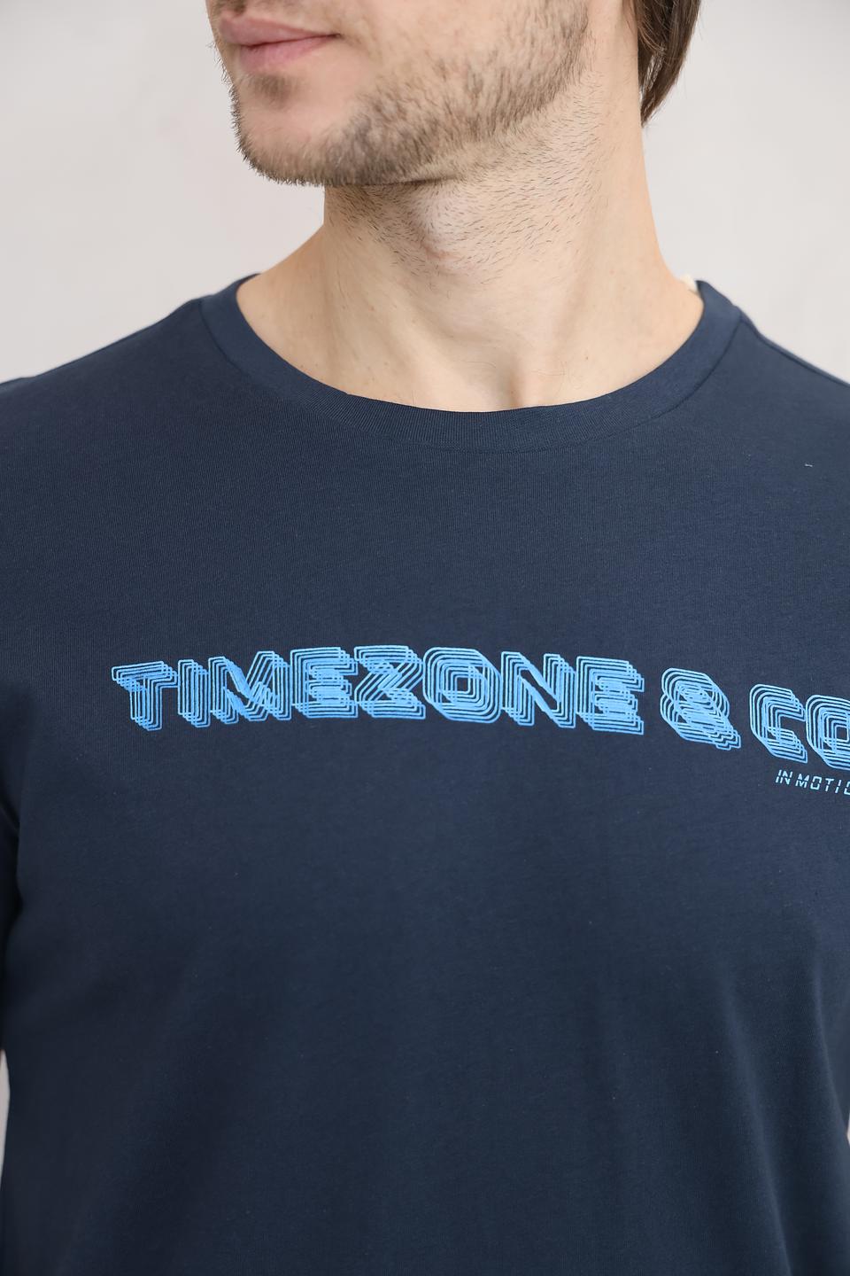 Футболка Time Zone с логотипом синяя