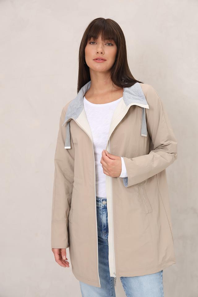 Плащ White Label с капюшоном бежевый