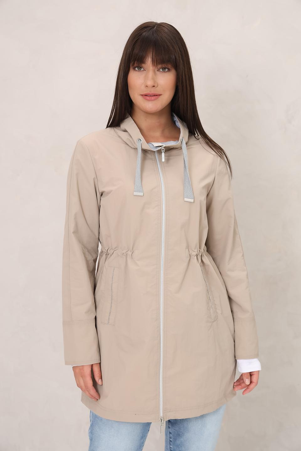 Плащ White Label с капюшоном бежевый