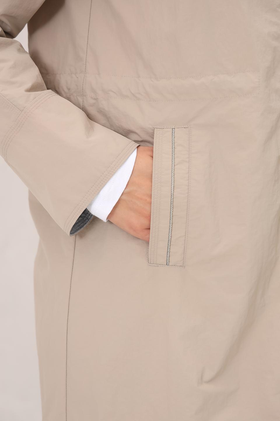 Плащ White Label с капюшоном бежевый