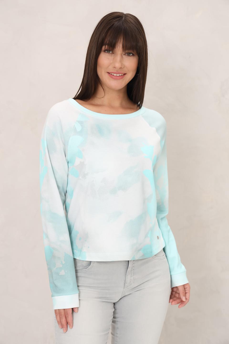 Пуловер Monari с эффектом tie-dye голубой